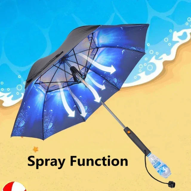 Sun Umbrella with Fan and Mister