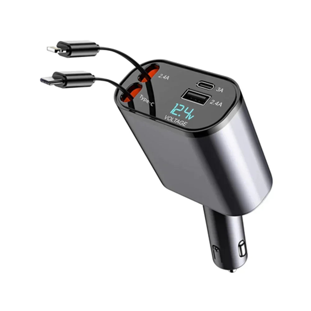 4-in-1 Retractable Car Charger