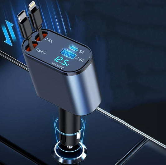 4-in-1 Retractable Car Charger