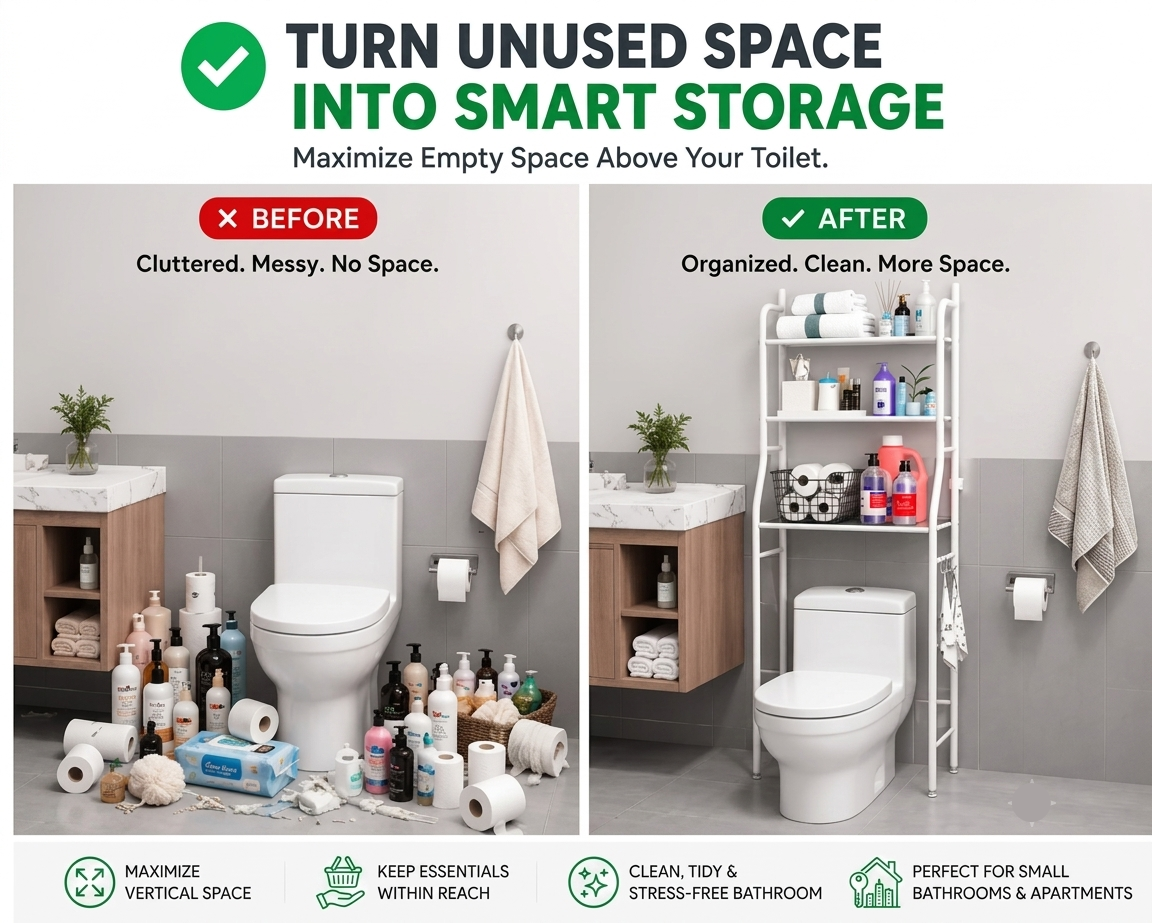 SpaceSaver 3-Tier Over-Toilet Storage Rack