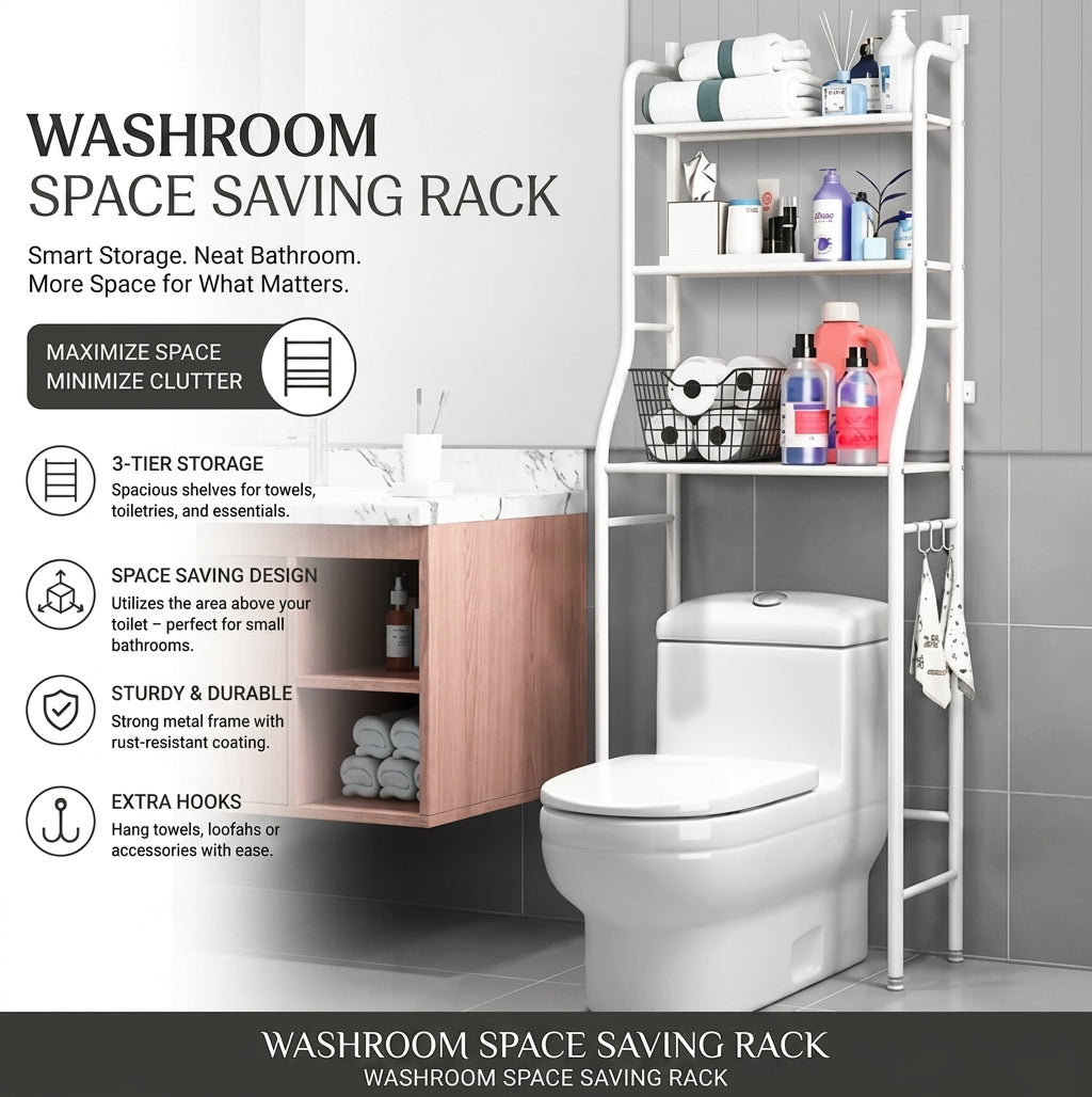 SpaceSaver 3-Tier Over-Toilet Storage Rack