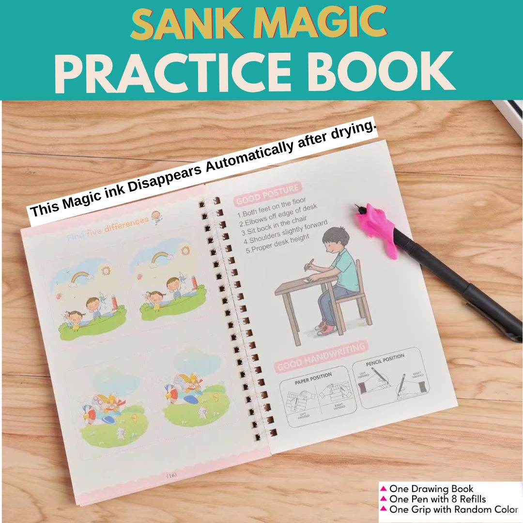 Reusable Magic Practice Book Set for Kids