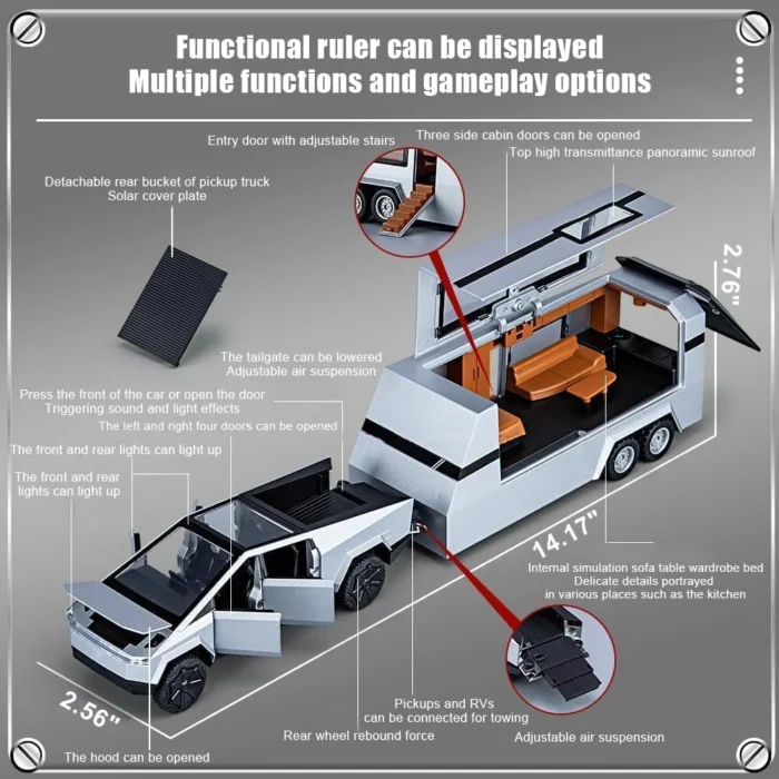 Cyber Pickup Trailer RV Model Kit