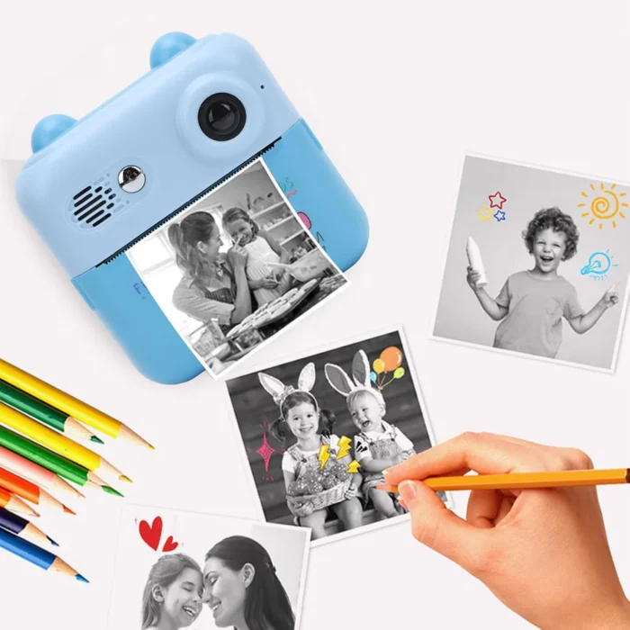 Instant Print Camera for Kids, 50MP 1080P HD Digital Video Camera, 16x Digital Zoom Digital Camera with 2.4 Inch HD IPS Screen